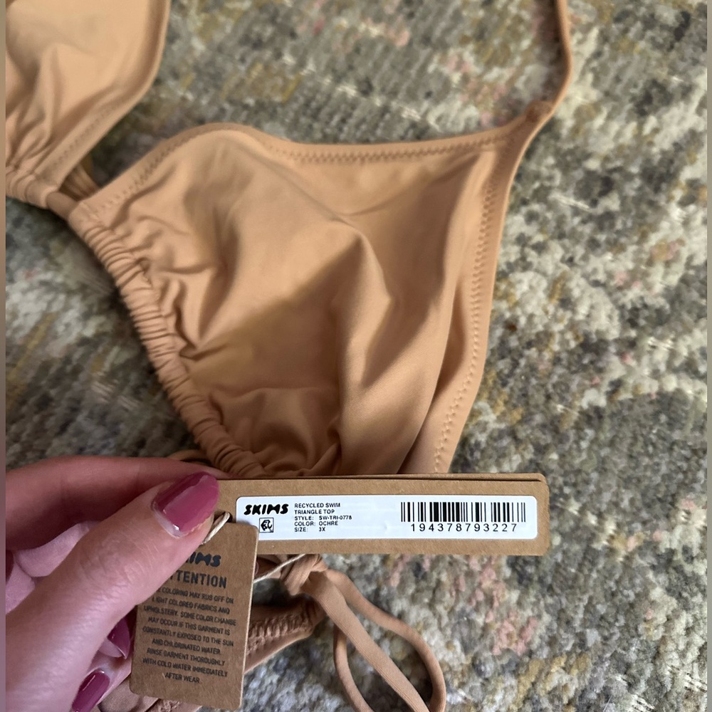 SKIMS Swim Triangle String Bikini and Dippy Bottoms Tie String Ochre - Picture 3 of 10